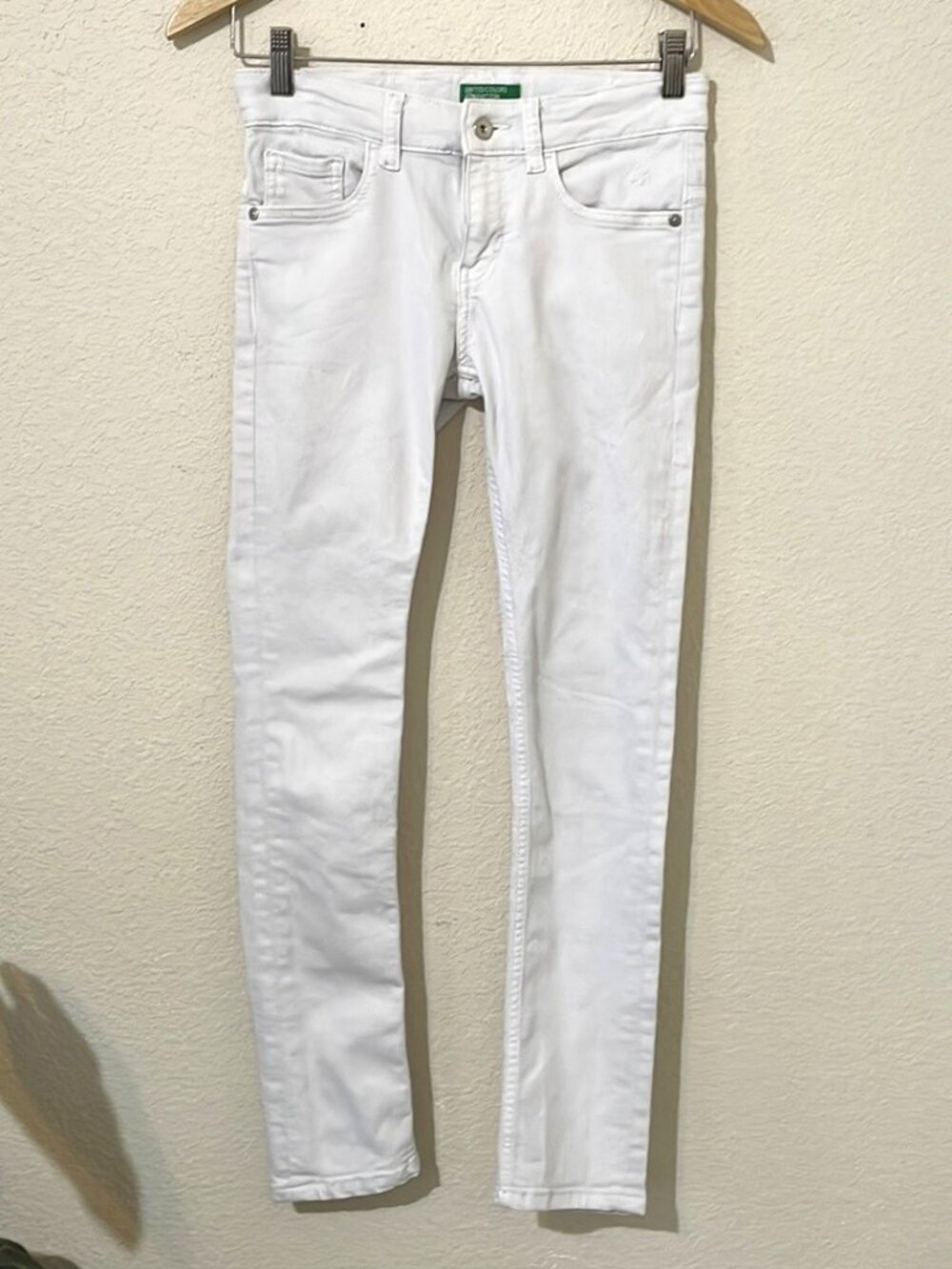 United Colors of Benetton White Stretch Skinny Fit Jeans Pants Size XL